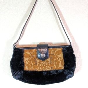 Brighton Fur Lined LIMITED EDITION 2000 Tapestry Leather Purse #247 of 500